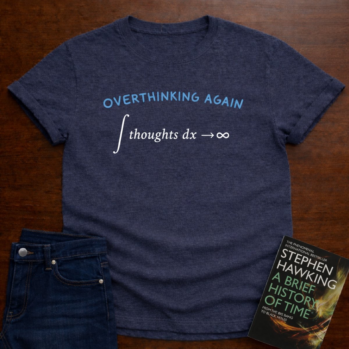 OVERTHINKING AGAIN. T-SHIRT – Heather Navy