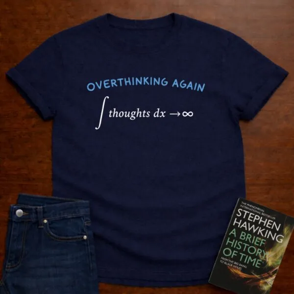 Overthinking Again. T-Shirt in Navy