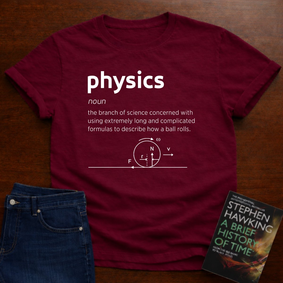 PHYSICS, DEFINED T-SHIRT – Cardinal Red