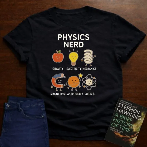 Physics Nerd - Premium Physics Tee in Black