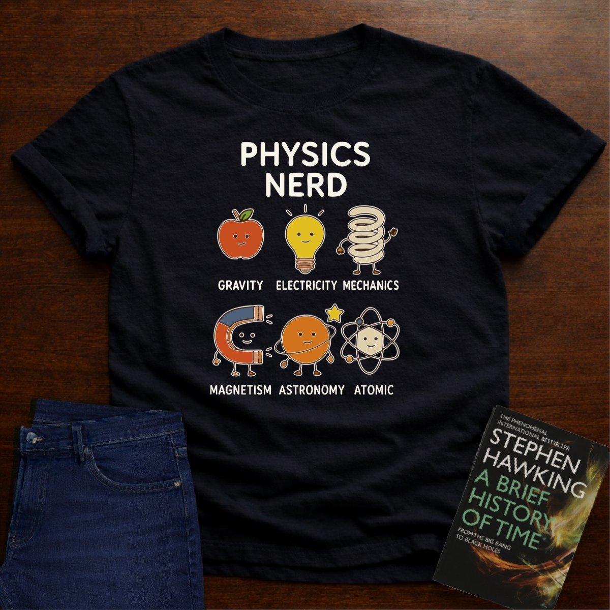 Physics Nerd - Premium Physics Tee – Black
