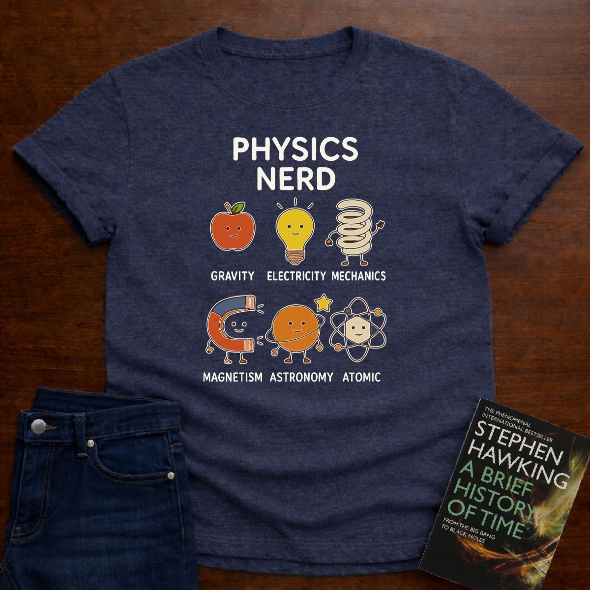 Physics Nerd - Premium Physics Tee – Heather Navy