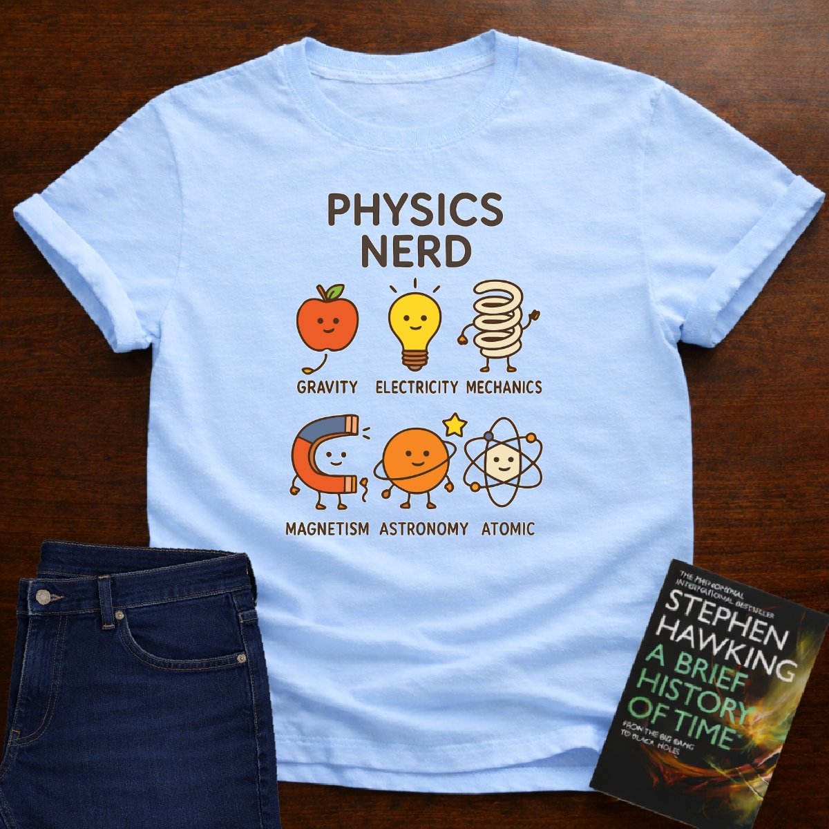 Physics Nerd - Premium Physics Tee – Light Blue