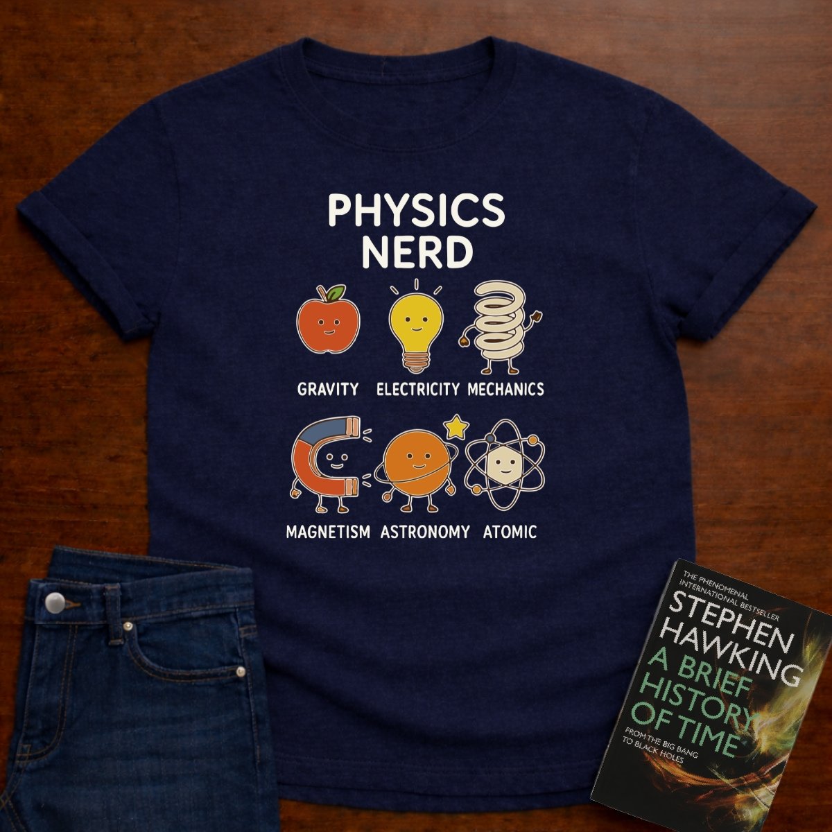 Physics Nerd - Premium Physics Tee – Navy