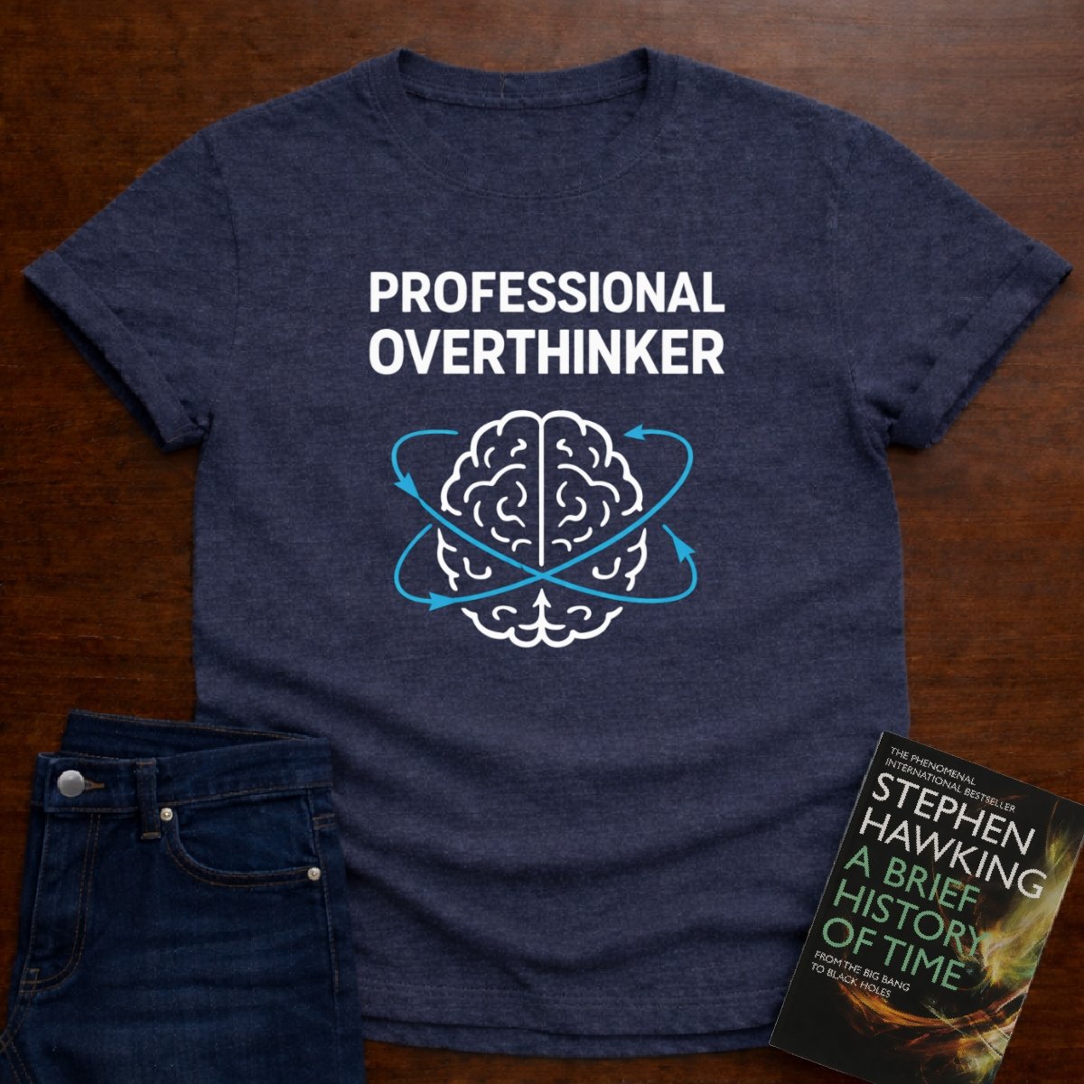 PROFESSIONAL OVERTHINKER T-SHIRT – Heather Navy