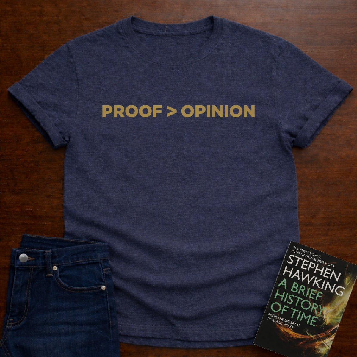 PROOF > OPINION. T-SHIRT – Heather Navy