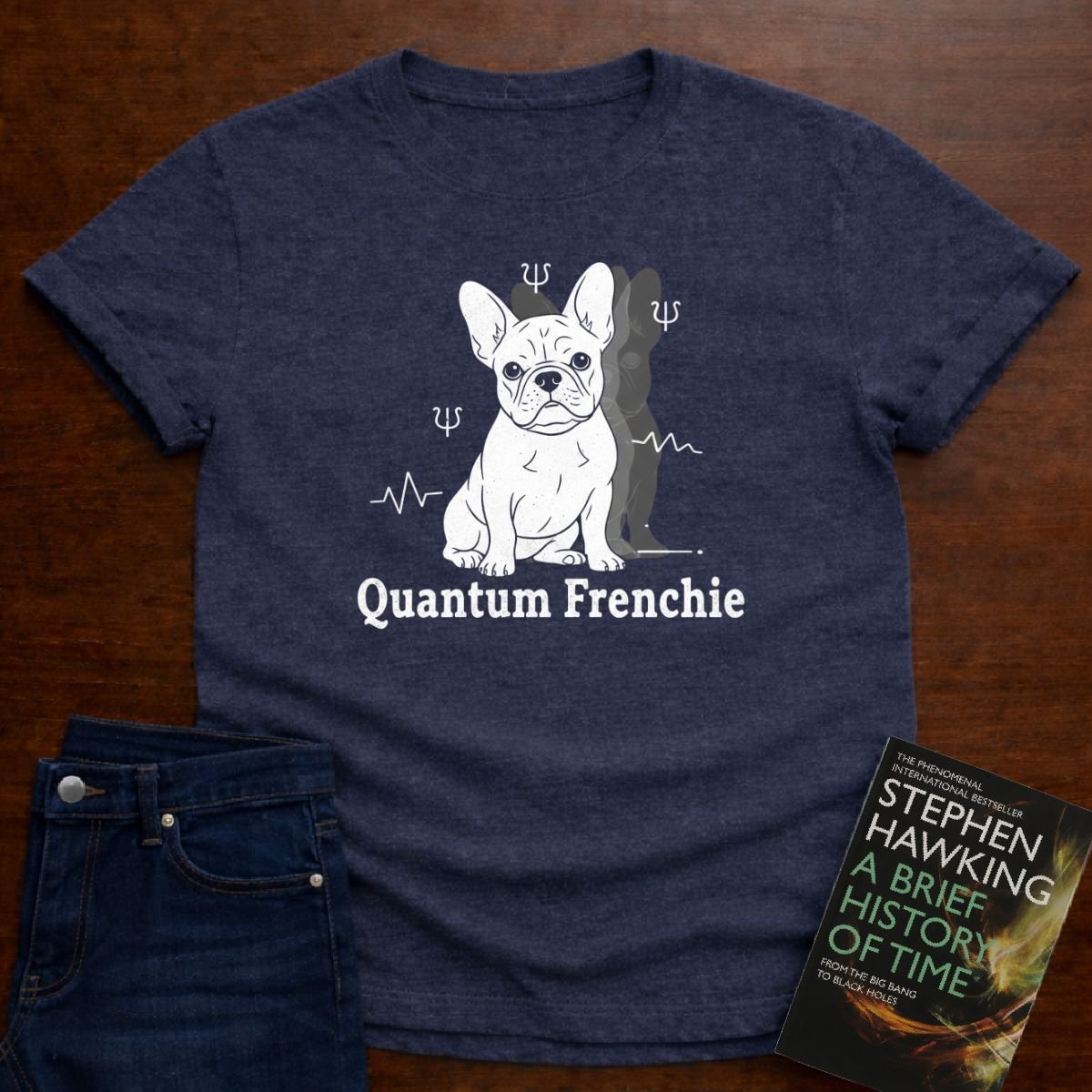 QUANTUM FRENCHIE T-SHIRT – Heather Navy