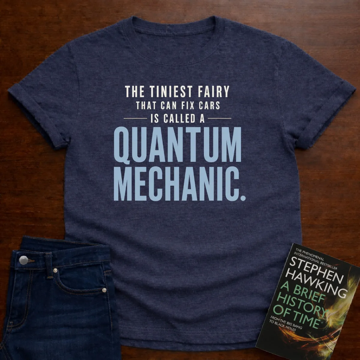 Quantum Mechanic Definition. T-Shirt in Heather Navy