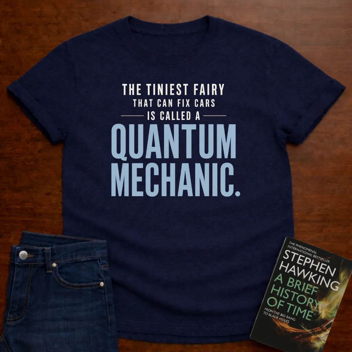 Quantum Mechanic Definition. T-Shirt in Navy