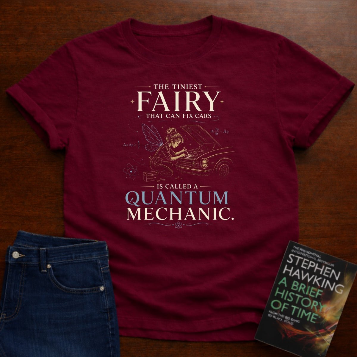 QUANTUM MECHANIC FAIRY. T-SHIRT – Cardinal Red