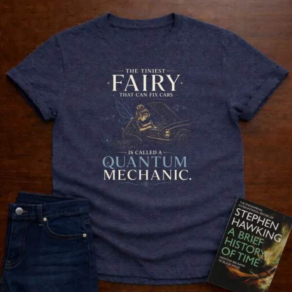 Quantum Mechanic Fairy. T-Shirt in Heather Navy