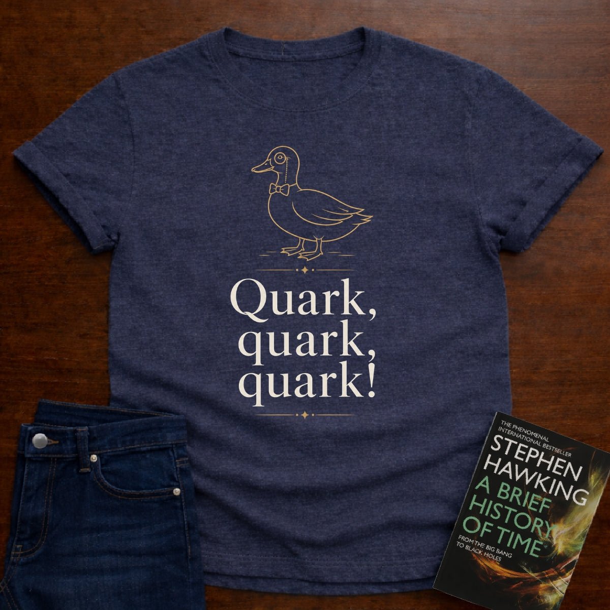 Quark, quark, quark!. T-SHIRT – Heather Navy