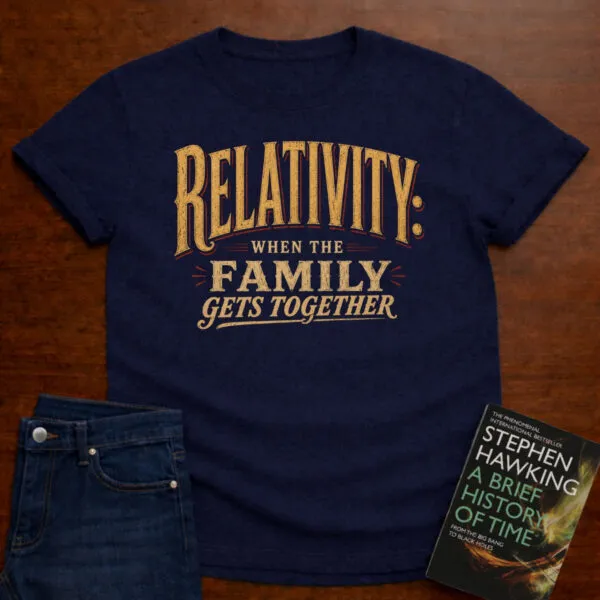 Relativity: When The Family Gets Together. T-Shirt in Navy