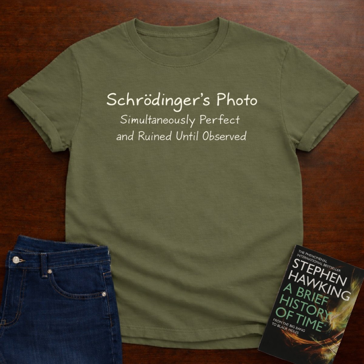SCHRODINGER'S PHOTO T-SHIRT – Military Green
