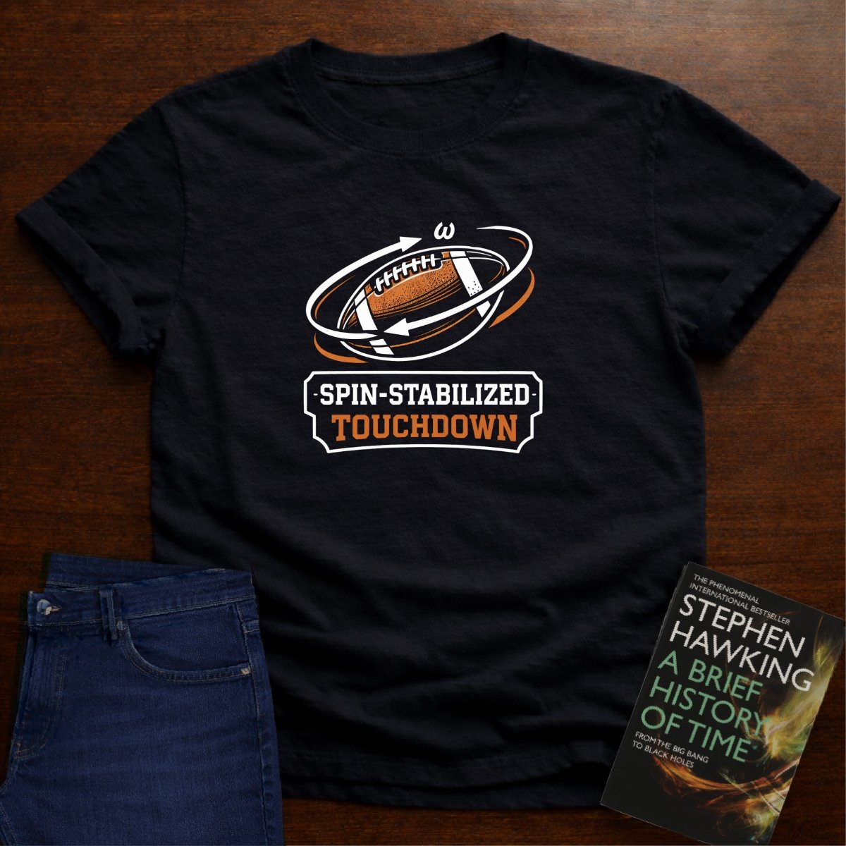 SPIN-STABILIZED TOUCHDOWN T-SHIRT – Black