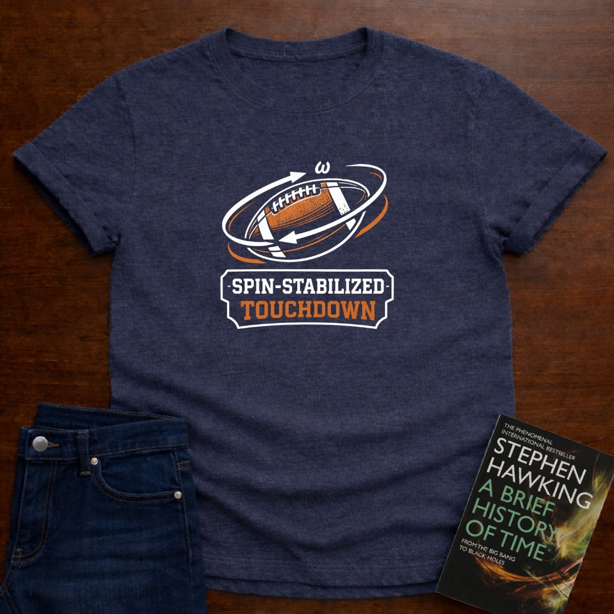 SPIN-STABILIZED TOUCHDOWN T-SHIRT – Heather Navy