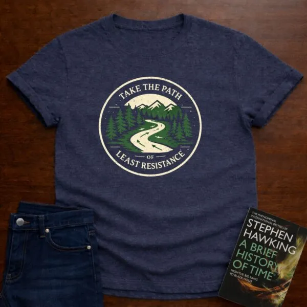 Take The Path Of Least Resistance. T-Shirt in Heather Navy