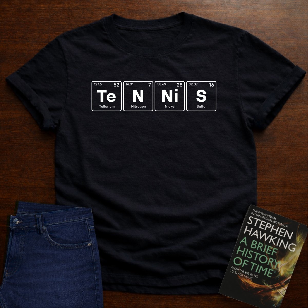 "Tennis Elemental" - Premium Physics Shirt – Black