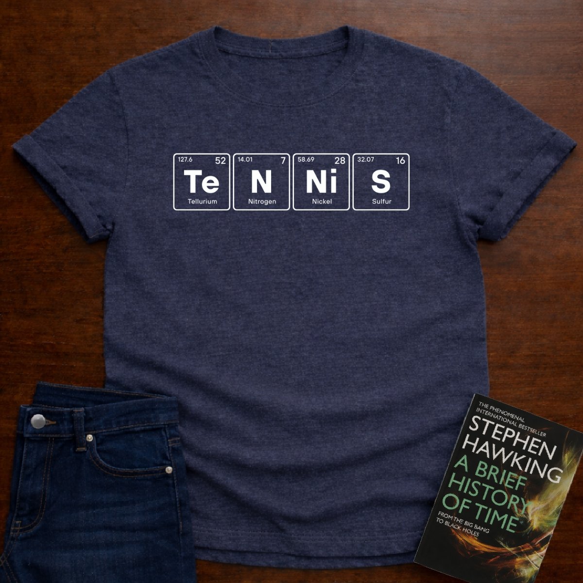 "Tennis Elemental" - Premium Physics Shirt – Heather Navy