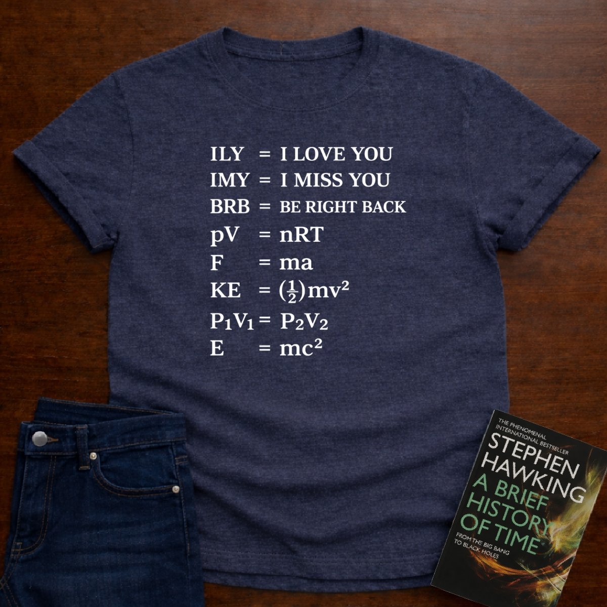 TEXTING PHYSICS T-SHIRT – Heather Navy