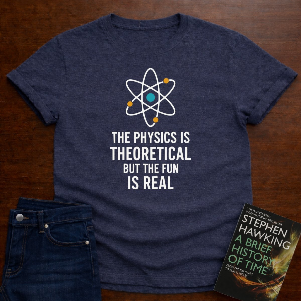 "The Fun is Real" The Ultimate Tee for Physics Lovers 🧪⚡ – Heather Navy