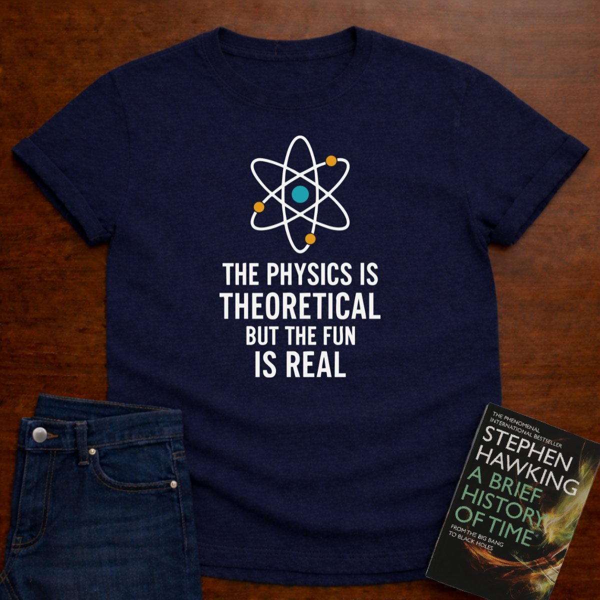 "The Fun is Real" The Ultimate Tee for Physics Lovers 🧪⚡ – Navy