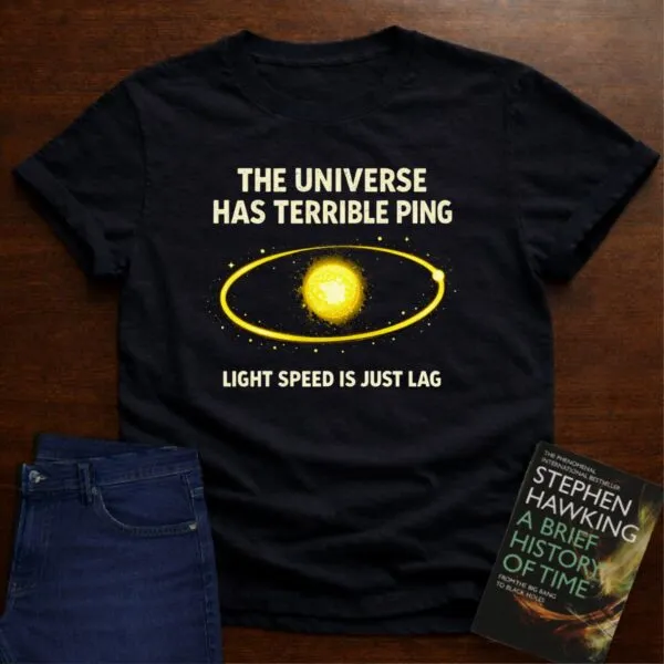 The Univers Has Terrible Ping T-Shirt in Black