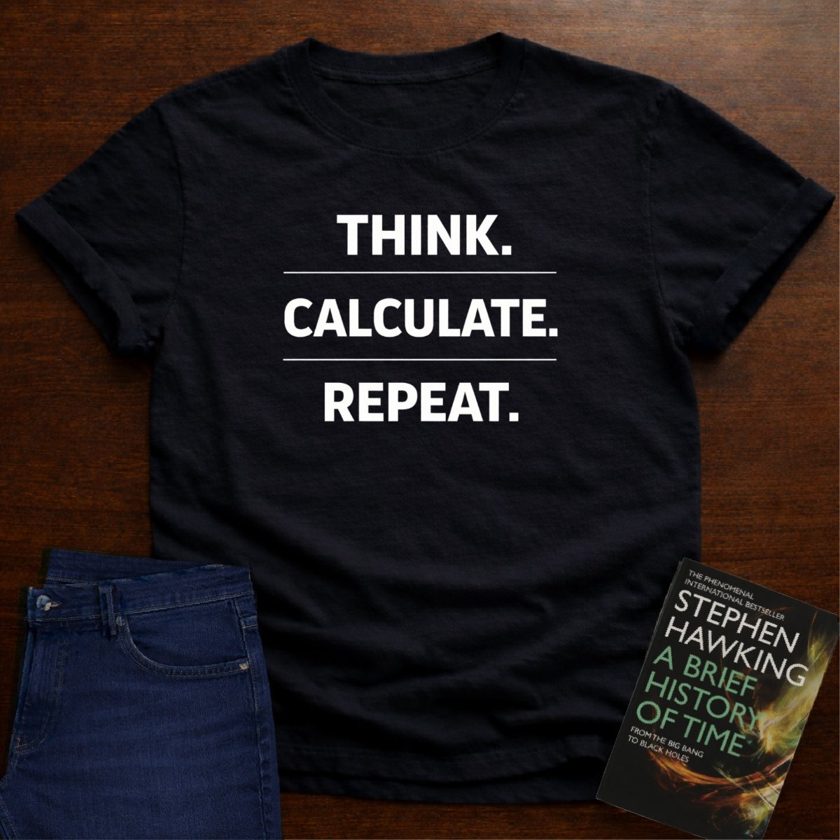 THINK. CALCULATE. REPEAT. T-SHIRT – Black