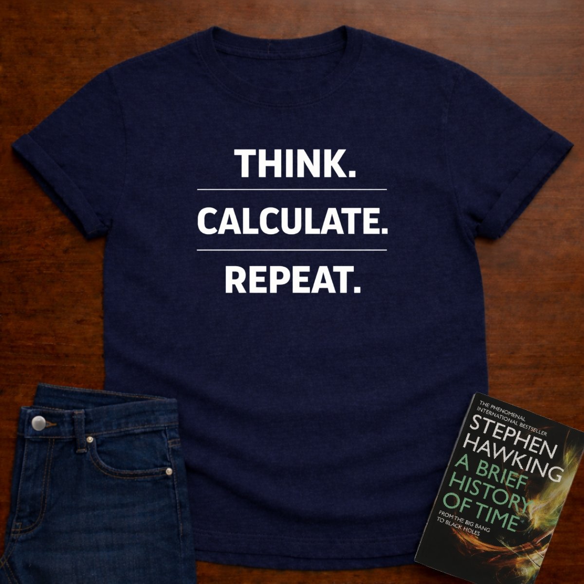 THINK. CALCULATE. REPEAT. T-SHIRT – Navy