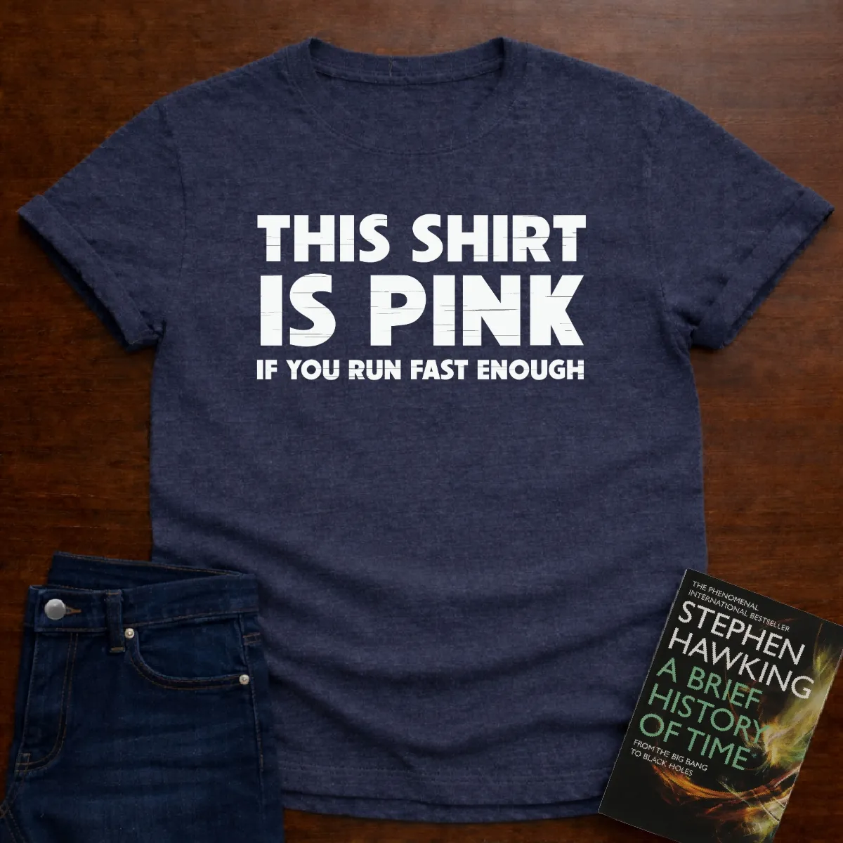 "This Shirt is Pink" The Ultimate Tee for Physics Lovers in Heather Navy