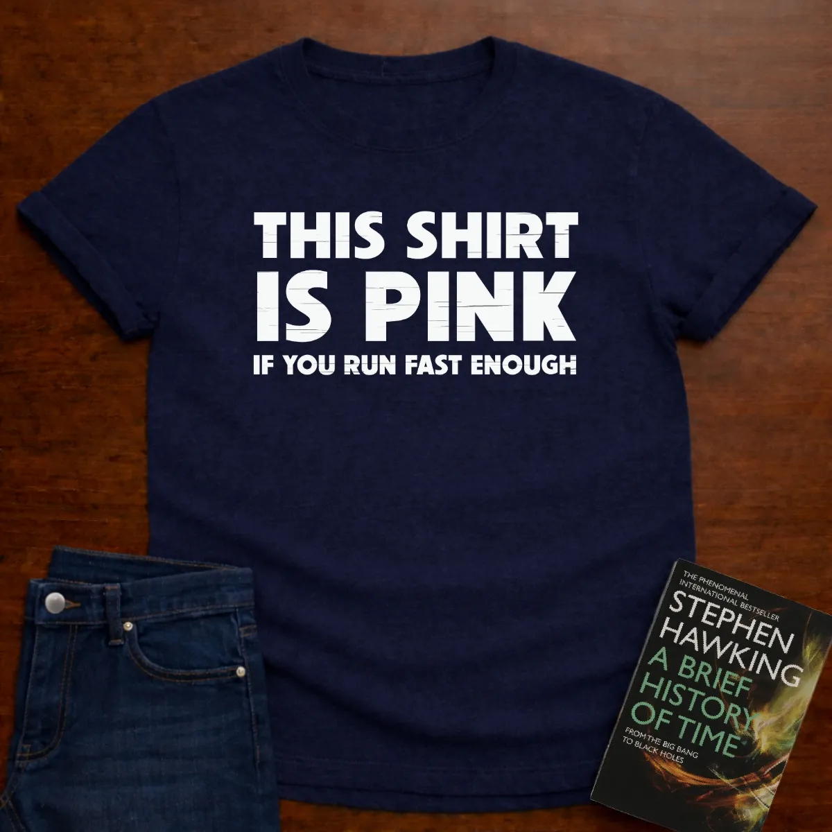 "This Shirt is Pink" The Ultimate Tee for Physics Lovers in Navy