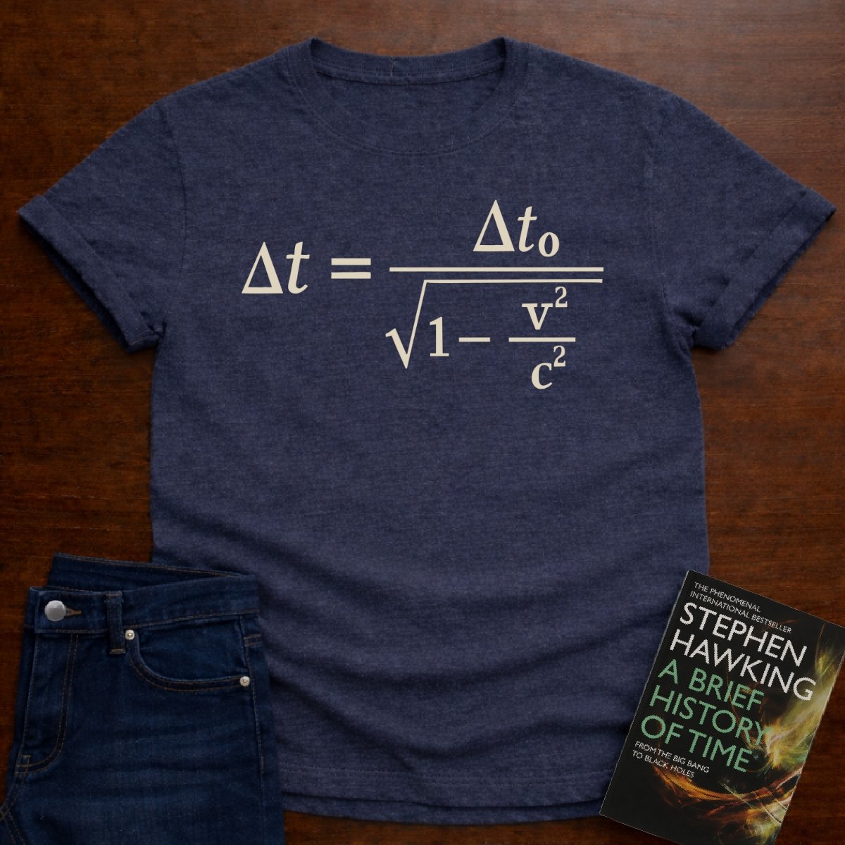 Time-Dilation Formula - Premium Physics Tee – Heather Navy