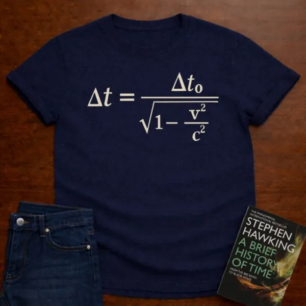 Time-Dilation Formula - Premium Physics Tee in Navy