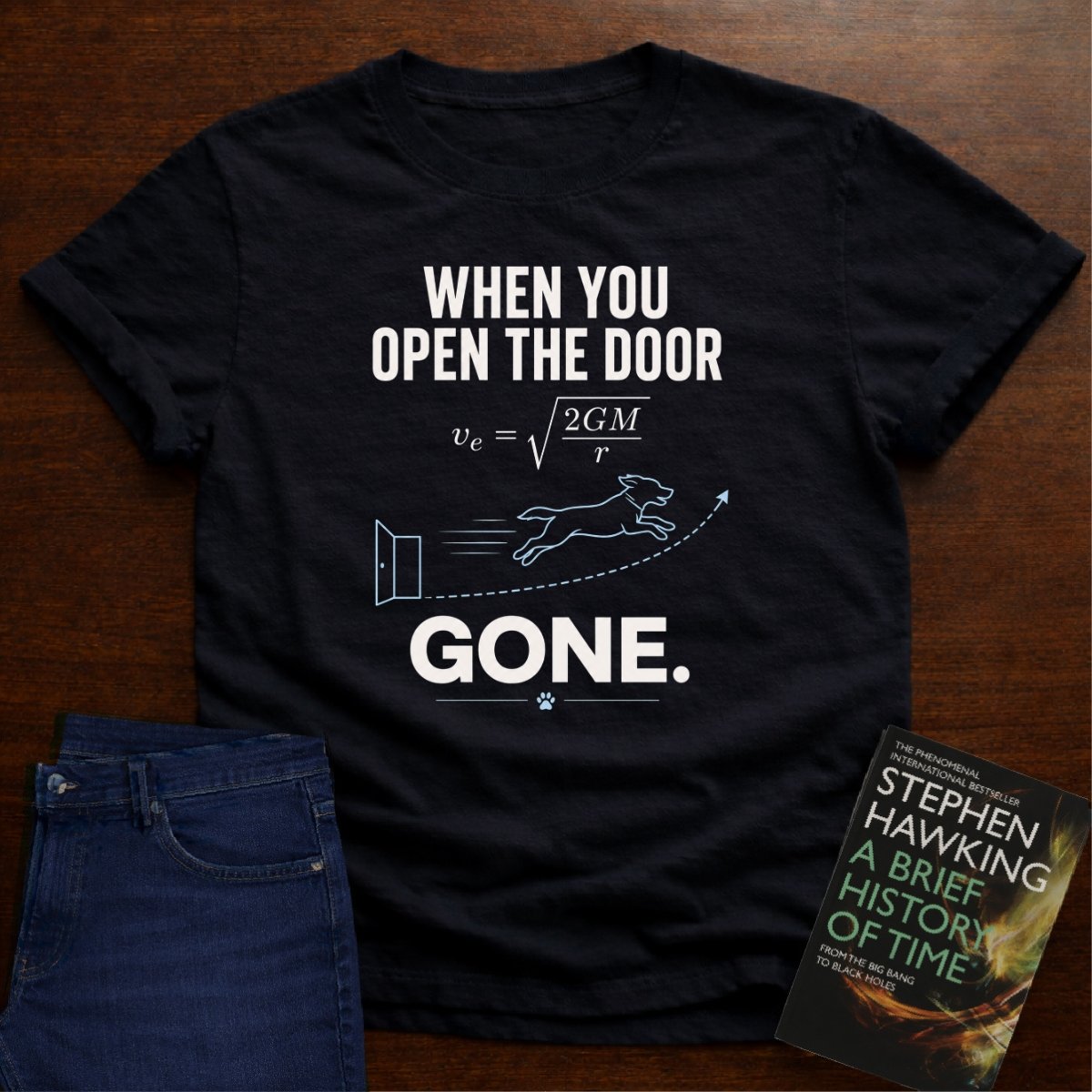 WHEN YOU OPEN THE DOOR, GONE. T-SHIRT – Black