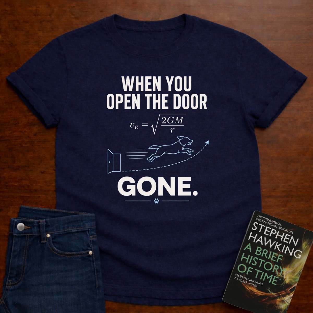WHEN YOU OPEN THE DOOR, GONE. T-SHIRT – Navy