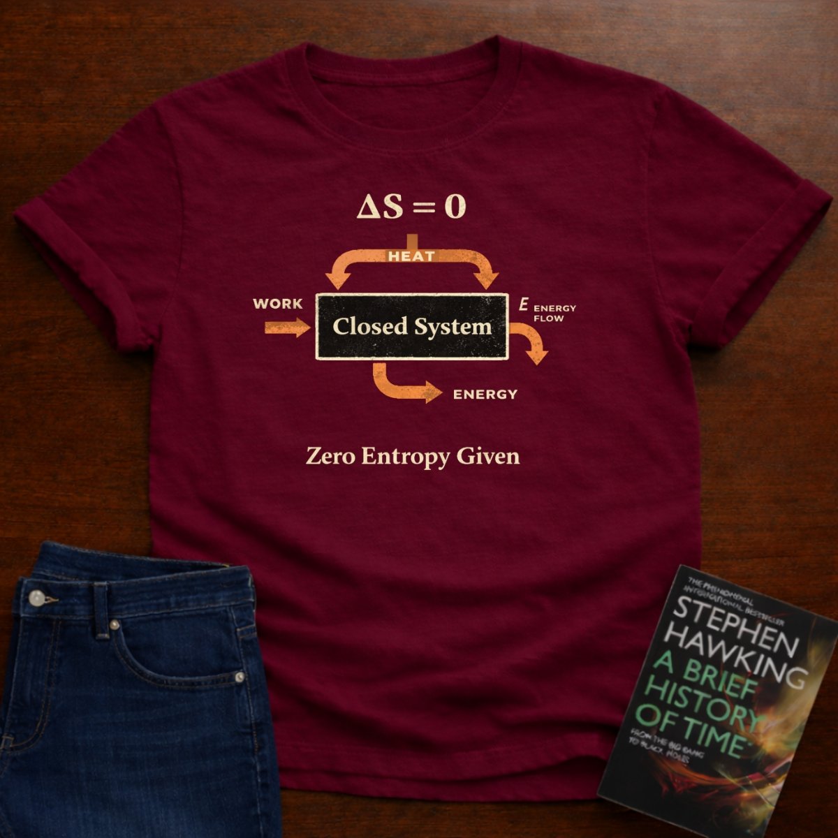 ZERO ENTROPY GIVEN. T-SHIRT – Cardinal Red