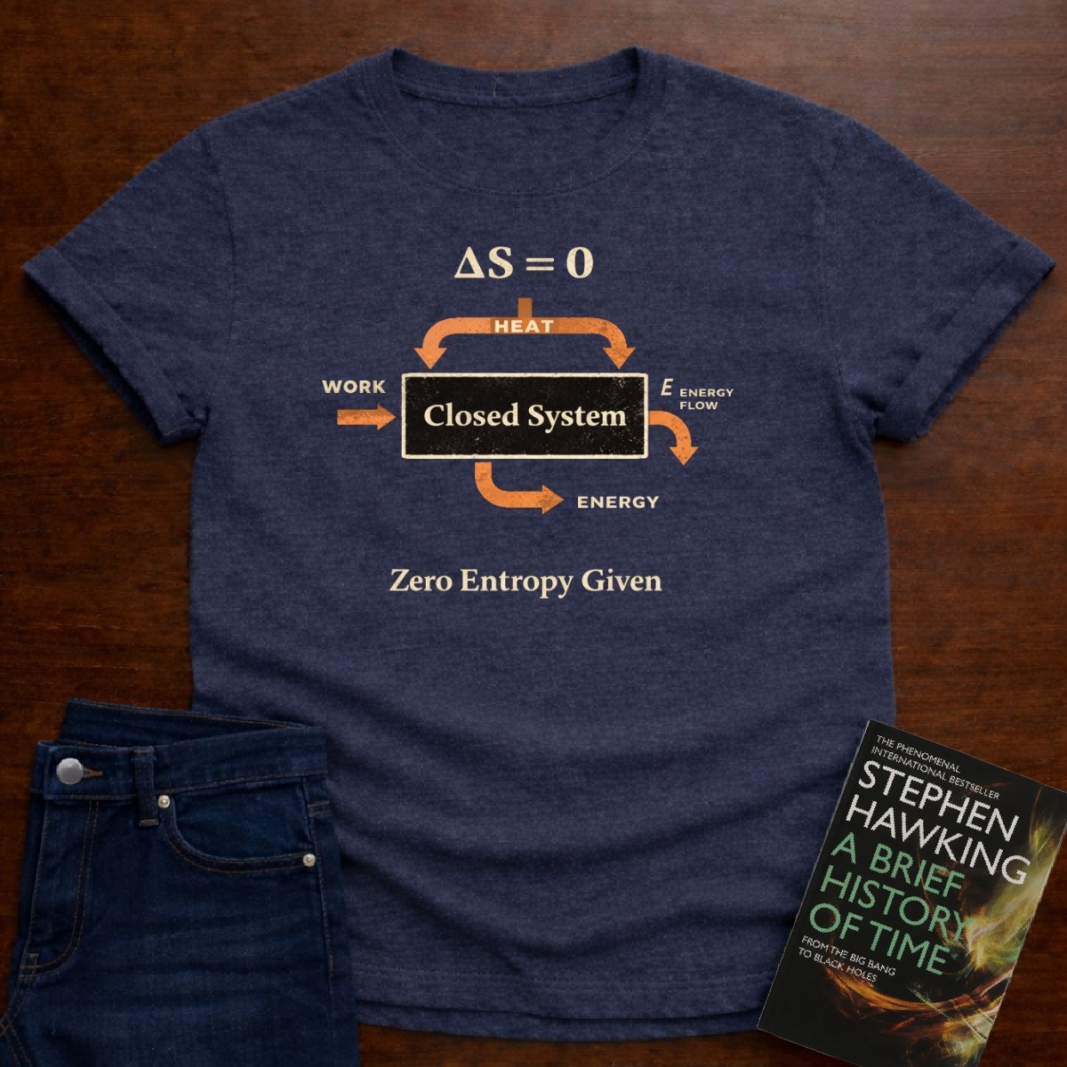 ZERO ENTROPY GIVEN. T-SHIRT – Heather Navy